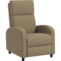 HOMCOM Fauteuil relax fauteuil de relaxation inclinable salon avec avec dossier réglable jusqu'à 160° manuellement, repose-pieds intégré pour salon chambre bureau home cinéma, charge 120 kg, beige
