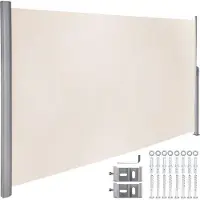 OEM Brise-vent de terrasse à enrouleur, extensible, 180 x 300 cm, blanc crème, pour usage privé