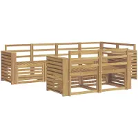 Syfax Ensemble de canapés d'extérieur 7 pcs Blanc 251 x 132,5 x 73 cm