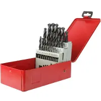 Diager Coffret 25 forets métaux - - HSS standard angle 118° Diam.1 à 13 mm par 0,5 mm