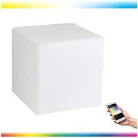 Eglo Lampadaire Crosslink blanc L:30cm L:30cm H:30cm E27 1X9W avec cable+fiche dimmable IP65 avec fonction Connect
