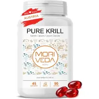 MoriVeda PURE Krill Oil Capsules I Astaxanthine, Oméga 3, 6, Choline, Phospholipides I 90 Softgels de