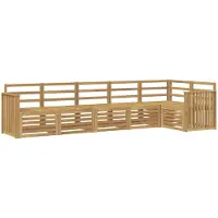 vidaXL Ensemble de canapés d'extérieur , 6 pièces, blanc, 306 x 128,5 x 73 cm