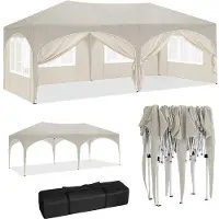 Markenlos Chapiteau métallique - 3 x 6 m - Imperméable - Protection UV - Structure métallique démontable - Parois latérales amovibles