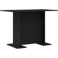 vidaXL Table de salle à manger noire imitation chêne 110 x 60 x 75 cm Bois composite