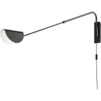 Maytoni Applique murale, métal, noir, prise de courant, L 105 cm