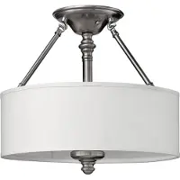 HINKLEY Plafonnier Elstead Sussex E27 triple, nickel brossé