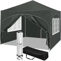 OEM Pavillon imperméable 3 x 3 m, gris foncé, facile à monter