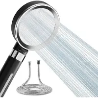 OEM Pomme de douche avec robinet haute pression - économe en eau - élimine le goût de chlore - pour une eau à forte teneur en minéraux - pomme de douche noire avec robinet.