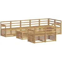 vidaXL Ensemble de canapés d'extérieur , 9 pièces, blanc, 59 x 59 x 37 cm