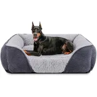 OEM Grand panier en peluche pour grands chiens, lavable, antidérapant, 89 x 63 x 23 cm