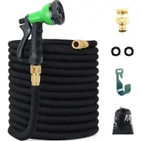 Markenlos Pistolet d'arrosage extensible, 8 modes, longueur 22 m, acier inoxydable
