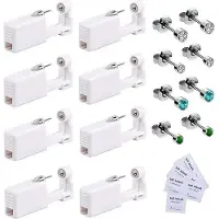 OEM 8 pistolets à percer les oreilles avec aiguilles, en acier inoxydable, sûrs, à usage unique