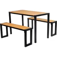 STREND PRO Ensemble GARDIVA, de jardin, table 118x58x75,5 cm, 2x banc 108x25x45 cm