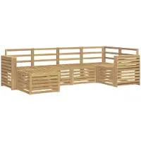 vidaXL Ensemble de canapés d'extérieur , 6 pièces, polyester blanc