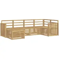 vidaXL Ensemble de canapés d'extérieur , 6 pièces, polyester blanc