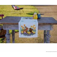 Vervaco Chemin de table set point de croix "Lapin avec poussin", motif à compter