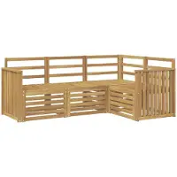 vidaXL Ensemble de salon de jardin 4 pièces, bois d'acacia massif, blanc