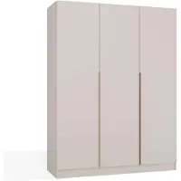 CARUNO Armoire Senso 3D 150 Cm 3 Portes Poignées Dorées Pour Salon Chambre Cashmere Beige