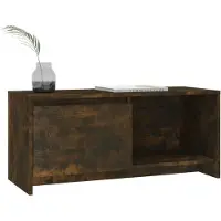 vidaXL Armoire TV chêne fumé 90x35x40 cm Bois composite