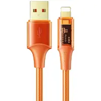 Mcdodo CA-2081 Câble de charge rapide transparent Chargeur iOS Fonction de charge rapide Transfert de données Câble de charge orange 1,2 m