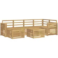 vidaXL Ensemble de canapés d'extérieur , 7 pièces, polyester blanc