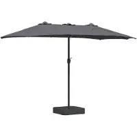 Syfax Parasol de jardin Anthracite 385 x 209 x 244 cm Polyester