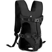 Markenlos Sac à dos de voyage portable noir pour chat et chien, léger et respirant