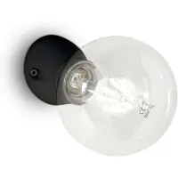 Ideal Lux Applique moderne Winery Porcelaine - Céramique Noir 1 Lumière E27