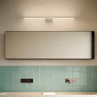 Zafferano Brilliant Applique Ou Plafonnier À Led, Design Linéaire En Chrome Poli, Diffuseur Cylindrique En Polycarbonate, Hauteur 126,2 Cm, 12W, Ip20
