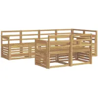 vidaXL Ensemble de canapés d'extérieur , 7 pièces, blanc, 247 x 128,5 x 73 cm