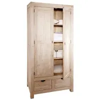 MASSIVMOEBEL24.DE MASSIVMOEBEL24 | Armoire penderie 96x60 Acacia blanchi Blanc NATURE WHITE #99