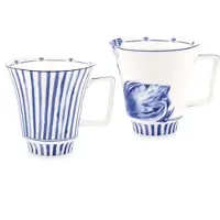 Heinen Delfts Blauw - Tasse « Tulipe rayée » (grande, lot de 2)