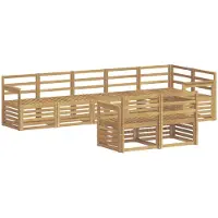 vidaXL Ensemble de canapés d'extérieur , 8 pièces, blanc, 306 x 128,5 x 73 cm
