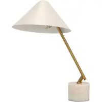 ANGEL CERDA SL Lampe de table en acier blanc et en acier doré poli, avec un socle en marbre de céramique, modèle 8119