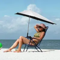 OEM Parasol de plage XL de 117 x 111 cm, indice UPF 50+, poignée universelle, 3 sections, réglage en hauteur, idéal pour les chaises, les voiturettes de golf, les poussettes et les terrasses