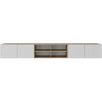 MargaretHadas24 Margaret Hadas24 Meuble TV Nicole IV Meuble TV bas 300 cm À suspendre Design moderne Salon Montage mural, Meuble TV artisanal, blanc