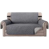 OEM Protection pour panier de chien et canapé pour chat, réversible, maintient sa forme, protection pour canapés et sièges destinée aux chiens et aux chats, gris/beige