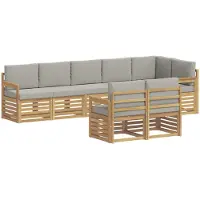 vidaXL Ensemble de canapés d'extérieur , 8 pièces, blanc et gris clair