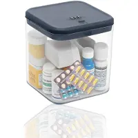 Markenlos Boîte à médicaments verrouillable, boîte à médicaments, boîte à médicaments transparente/boîte de rangement avec serrure, coffre-fort pour téléphone portable, minuterie