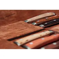 Wüsthof Set de couteaux à steak Ikon avec étui en cuir, Couverts, Marron