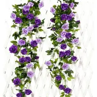 OEM Longues vrilles de fleurs en soie VIOLETTES pour les mariages et la décoration murale