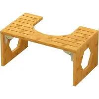 Famanu Table de toilette Bamboe pour adultes et enfants - 20 cm - antidérapante - couleur naturelle - pliable