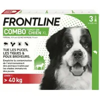 Frontline Combo Spot-on Chien XL Plus de 40kg 3 Pipettes de 4,02ml