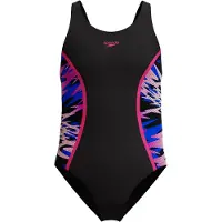 Speedo Hyperboom Splice Muscleback Swimsuit Noir 16 Years Fille