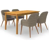 vidaXL Ensemble de jardin 5 pièces brun
