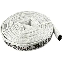 Garronda Tuyau plat , 1 pouce, 20 mètres, tuyau de pression 8 bars, tuyau pour pompiers sans raccords rapides, tuyau plat pour le transport d'eau, transport d'eau, référence GD-0230, couleur blanche