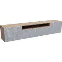 MargaretHadas24 Meuble TV Nicole Meuble TV Meuble TV bas 200 cm Design trois portes Salon Fonction Push-To-Open Façades fraisées Montage mural (Couleur : chêne artisan, blanc)