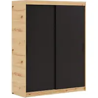 MargaretHadas24 Armoire Iga 180 cm avec 2 portes coulissantes Armoire à portes coulissantes (marron, noir)