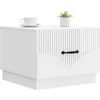 vidaXL Table basse blanche brillante 49 x 50 x 37 cm en aggloméré